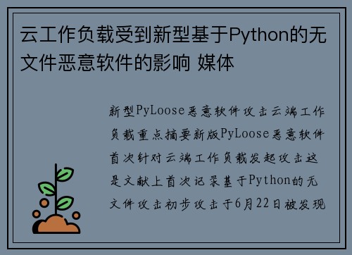 云工作负载受到新型基于Python的无文件恶意软件的影响 媒体